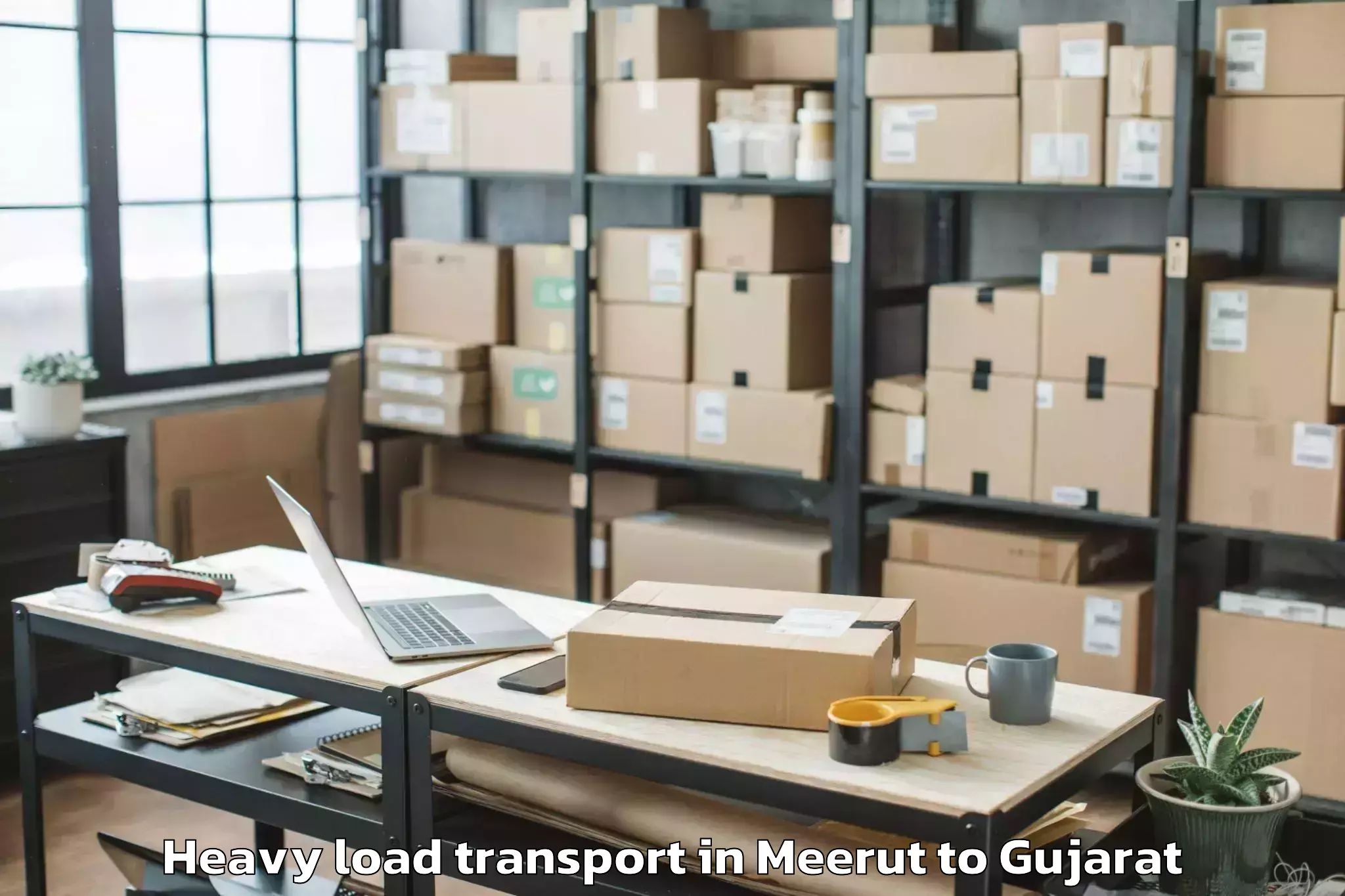 Book Meerut to Vansda Heavy Load Transport Online